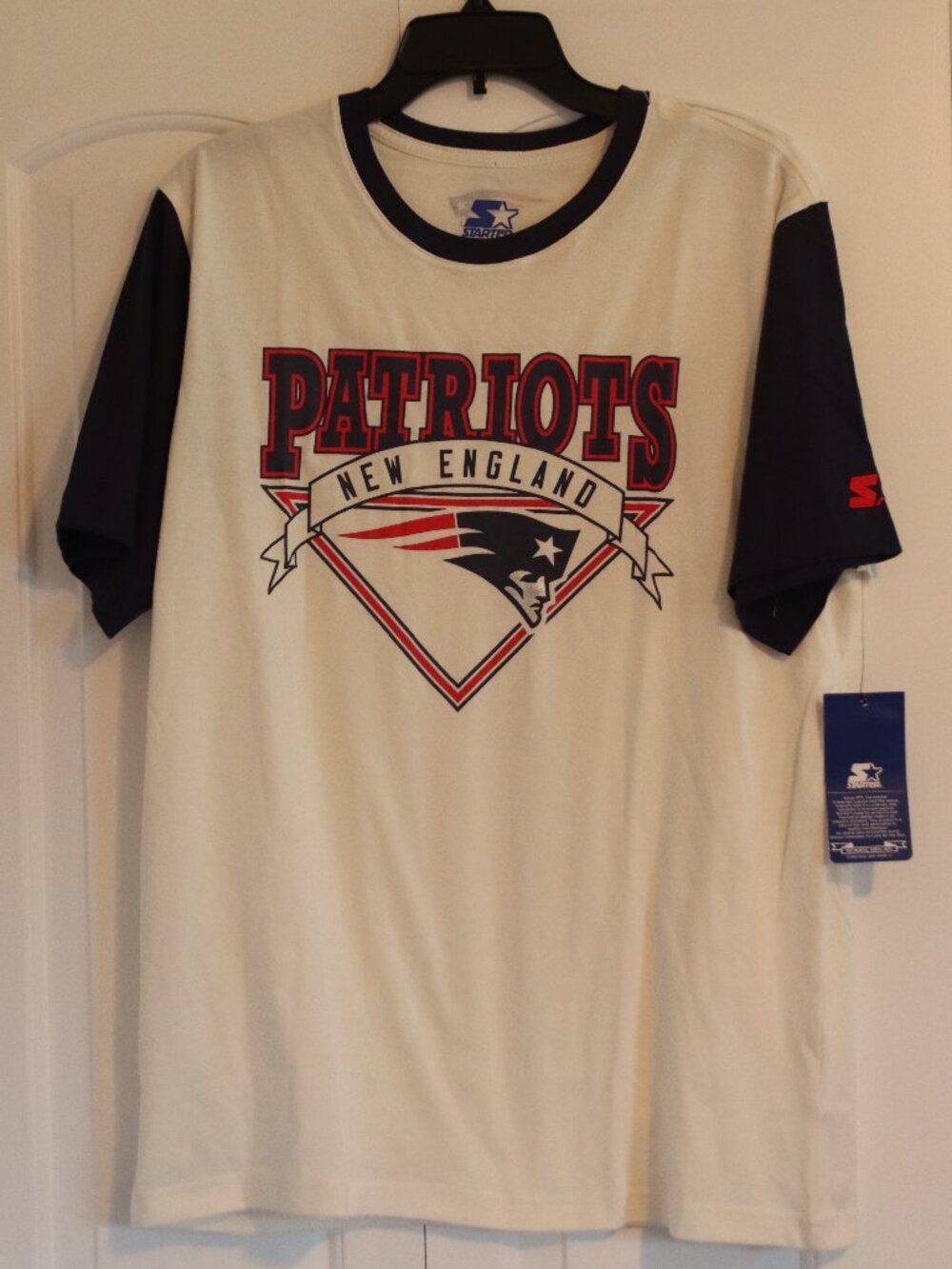 Starter New England Patriots Colorblock Short Sleeve Tee Size Large New